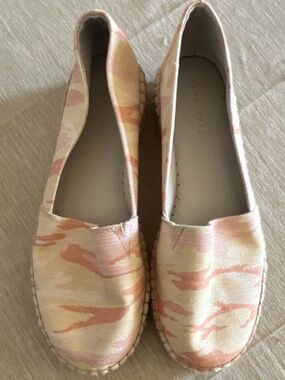Sanctuary Espadrille Flats Canvas Peach/Pink Camo Slip On Comfort Womens 7.5